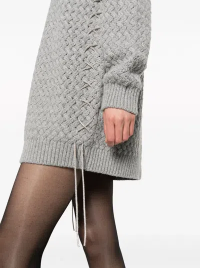 Giuseppe Di Morabito Decorative-stitching Knitted Minidress In Grau