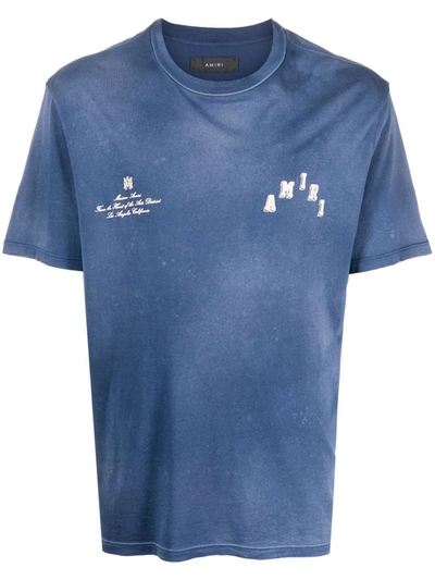 Shop Amiri Vintage Collegiate T-shirt In Blue