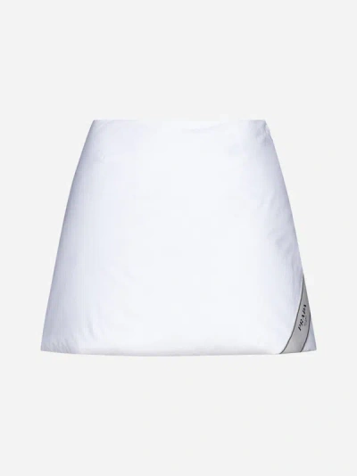 Prada Wattierter Minirock Aus Baumwolle In White