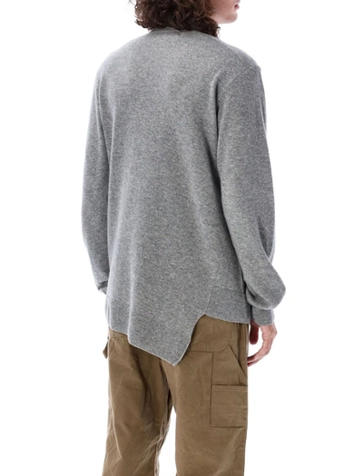 Shop Comme Des Garçons Asymetric Sweater Lacoste In Grey