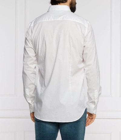 Shop Aeronautica Militare Slim Fit White Cotton Shirt With Eagle Men's Logo