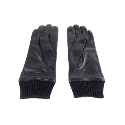 Shop Cavalli Class Black Leather Di Lambskin Men's Glove