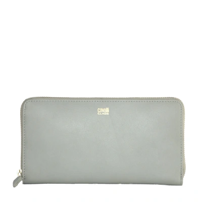 Shop Cavalli Class Elegant Grey Calfskin Wallet For Women's Her In Gray