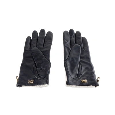 Shop Cavalli Class Gray Leather Di Lambskin Women's Glove