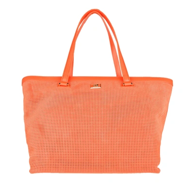 Shop Cavalli Class Orange Leather Di Calfskin Women's Handbag