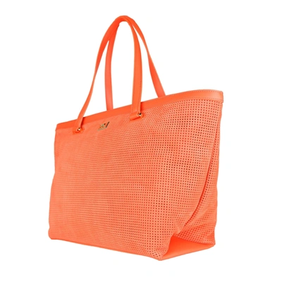 Shop Cavalli Class Orange Leather Di Calfskin Women's Handbag
