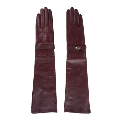 Shop Cavalli Class Red Leather Di Lambskin Women's Glove