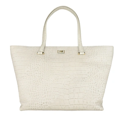 Shop Cavalli Class White Leather Di Calfskin Women's Handbag