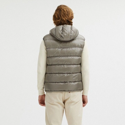 Shop Centogrammi Reversible Goose Down Hooded Vest In Men's Gray