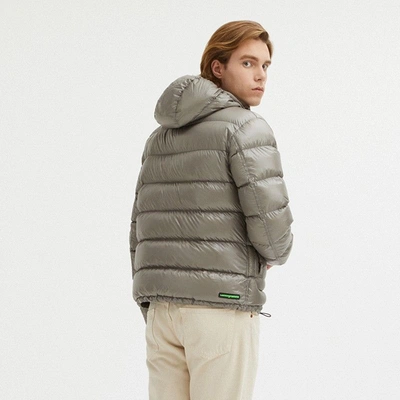 Shop Centogrammi Reversible Hooded Jacket In Dove Grey And Men's Brown In Gray