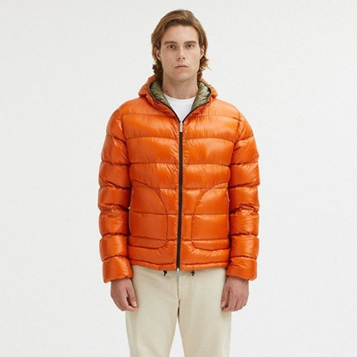 Shop Centogrammi Reversible Goose Down Puffer Men's Jacket In Orange