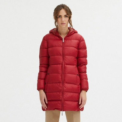 Shop Centogrammi Reversible Goose Down Long Jacket In Women's Pink In Red