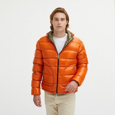 Shop Centogrammi Reversible Goose Down Puffer Men's Jacket In Orange