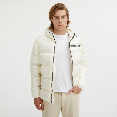 Shop Centogrammi Elegant White Hooded Down  Jacket