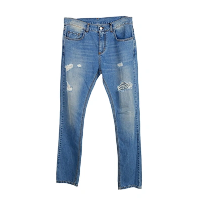 Shop Comme Des Fuckdown Distressed Stitched Denim Jeans - Men's Blue