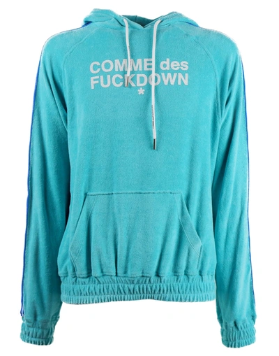 Shop Comme Des Fuckdown Light Blue Cotton Men's Sweater