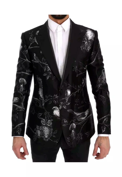 Shop Dolce & Gabbana Black Silk Men's Blazer