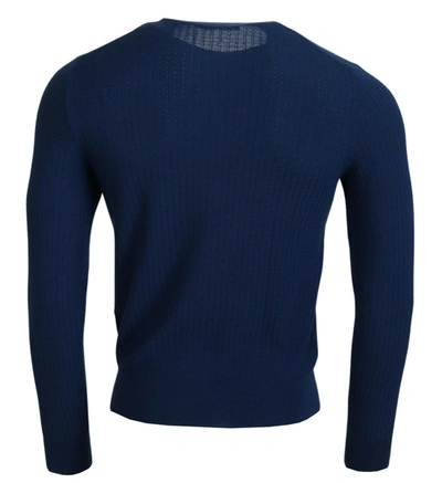 Shop Dolce & Gabbana Blue Cashmere Roundneck Pullover Men's Sweater