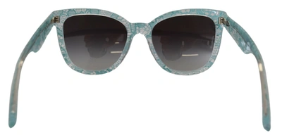 Shop Dolce & Gabbana Blue Dg4190 Lace Crystal Acetate Butterfly Women's Sunglasses