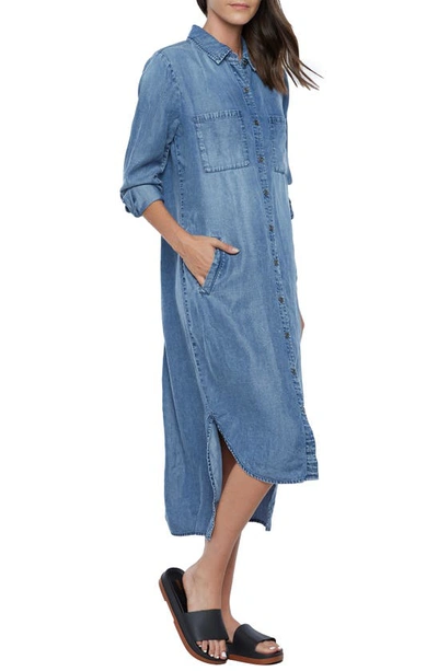 Shop Wash Lab Denim Chill Out Shirtdress In Reverse Blue (finished Hem)