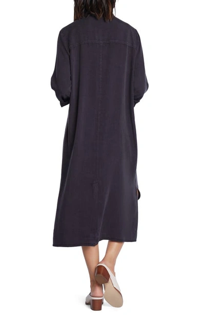 Wash Lab Denim Chill Out Shirtdress In True Black (finished Hem)
