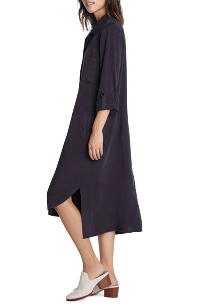 Wash Lab Denim Chill Out Shirtdress In True Black (finished Hem)