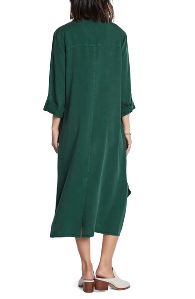 Wash Lab Denim Chill Out Shirtdress In Rich Green (finished Hem)