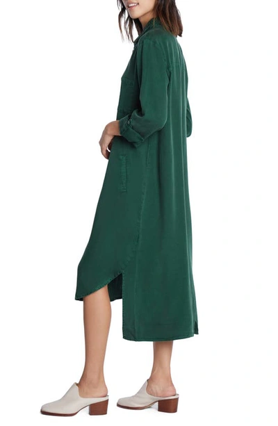 Wash Lab Denim Chill Out Shirtdress In Rich Green (finished Hem)