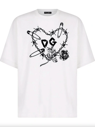 Shop Dolce & Gabbana White Cotton Men's T-shirt