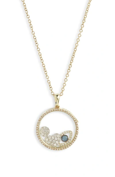 Meira T 14k White & Yellow Gold Blue Sapphire & Diamond Evil Eye Shaker Pendant Necklace, 18 In Yellow Gold