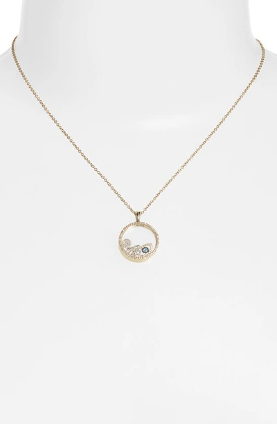 Meira T 14k White & Yellow Gold Blue Sapphire & Diamond Evil Eye Shaker Pendant Necklace, 18 In Yellow Gold