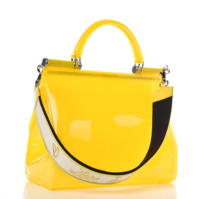 Shop Dolce & Gabbana Yellow Pvc Crossbody Women's Bag