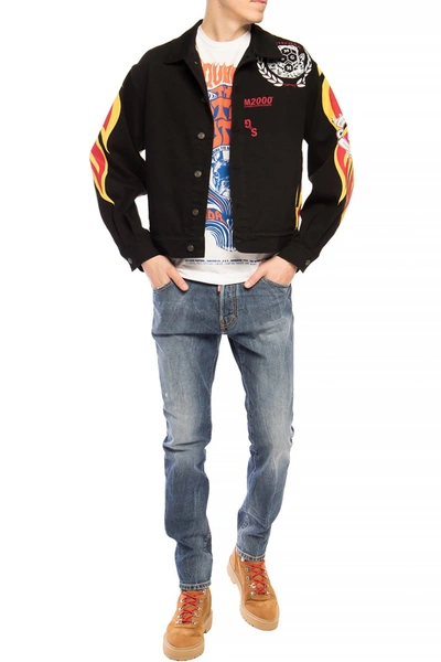 Dsquared2 Navy Distressed 'cool Guy Jean' Denim Pants In Blue