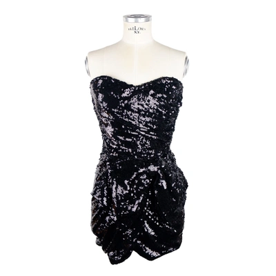 Shop Elisabetta Franchi Sleeveless Sequined Bow Women's Dress In Black