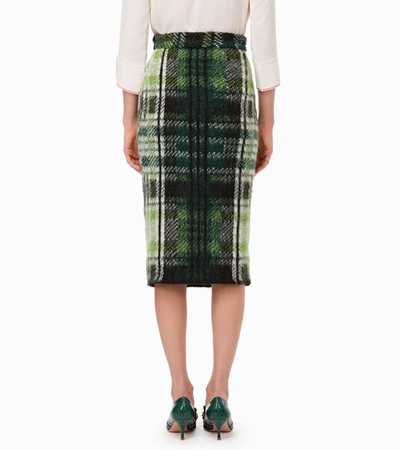 Shop Elisabetta Franchi Tartan Knit Elegance Women's Skirt In Green