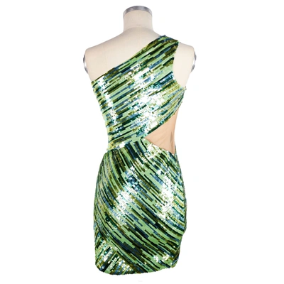 Shop Elisabetta Franchi Emerald Sequin Starlight Women's Dress In Green