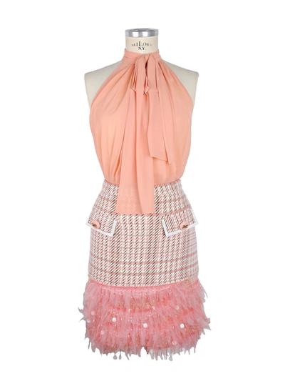 Shop Elisabetta Franchi Antique Pink Sequin Pocketed Dress Women's Duo