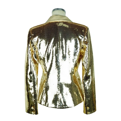 Shop Elisabetta Franchi Chic Sequined Double-breasted Yellow Women's Jacket