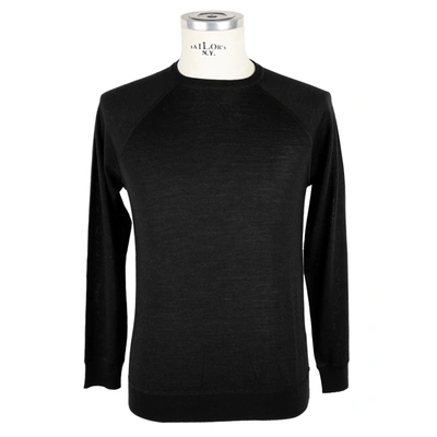 Shop Emilio Romanelli Italian Cashmere Blend Crewneck Men's Sweater In Black