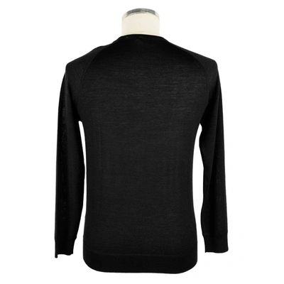 Shop Emilio Romanelli Italian Cashmere Blend Crewneck Men's Sweater In Black