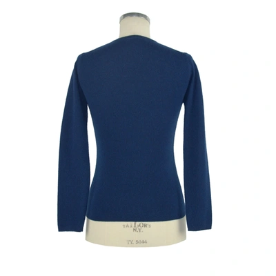 Shop Emilio Romanelli Elegant V-neck Cashmere Sweater In Women's Blue