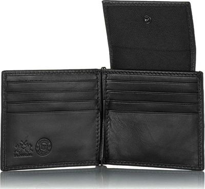 Shop La Martina Sleek Black Luxury Leather Men's Wallet