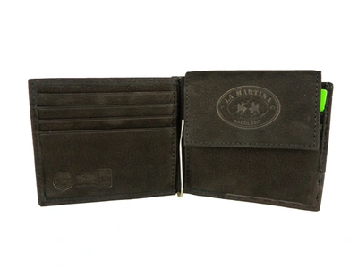 Shop La Martina Elegant Black Leather Wallet For Men's Men