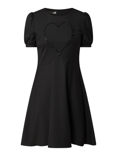 Shop Love Moschino Elegant Black Rhinestone Detail  Dress