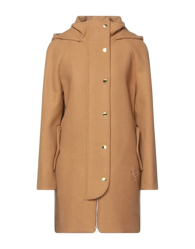 Shop Love Moschino Brown Wool Vergine Jackets &amp; Women's Coat