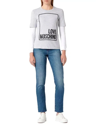 Shop Love Moschino Gray Cotton Tops &amp; Women's T-shirt