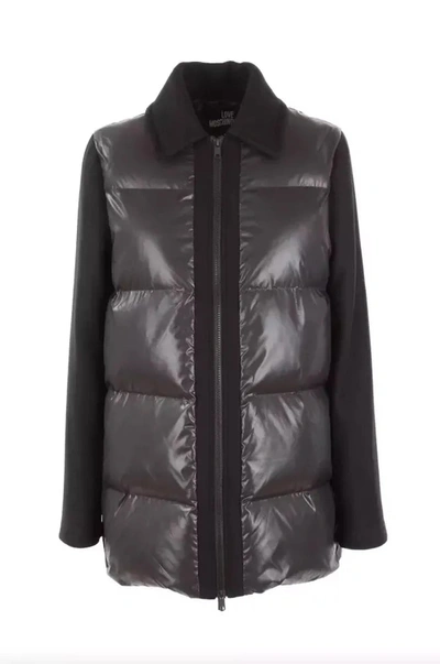 Shop Love Moschino Gray Polyester Jackets &amp; Women's Coat