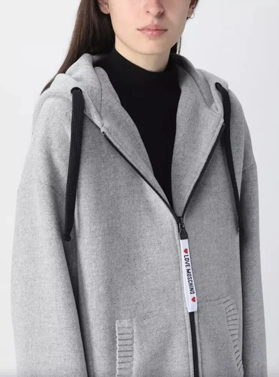 Shop Love Moschino Gray Wool Jackets &amp; Women's Coat