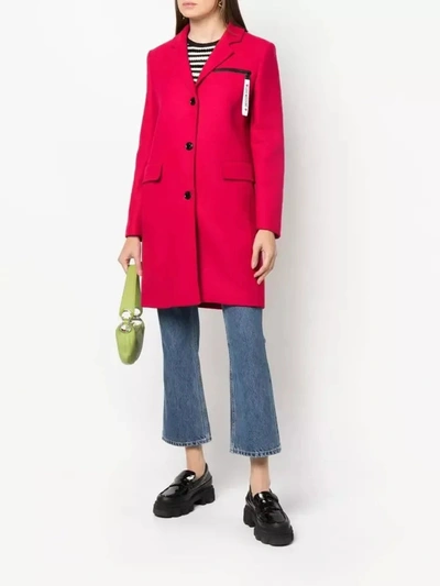 Shop Love Moschino Red Wool Jackets &amp; Women's Coat