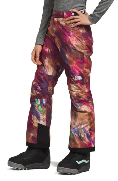 Shop The North Face Kids' Freedom Waterproof Insulated Pants In Boysenberry Paint Lightening